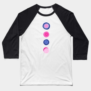 Circles Retro Blue Pink Baseball T-Shirt